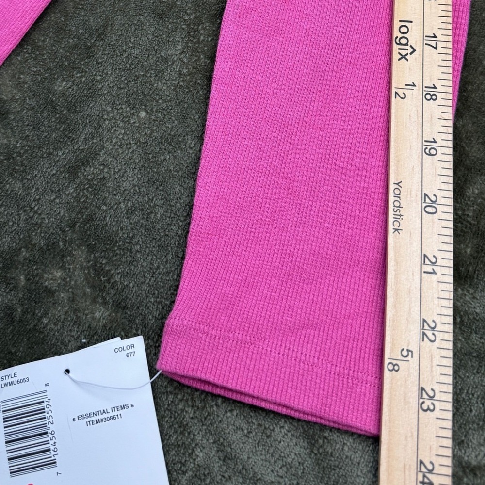 Vintage Y2K Liz Claiborne Lizwear Pink Rib Knit Long Sleeve Top Women Sm Stretch - Picture 10 of 10